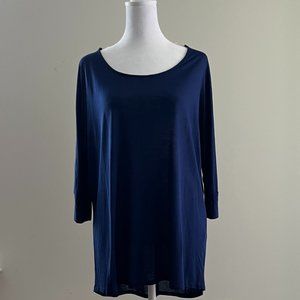 LUSH NWT Scoop Neck Blue Top Size L
